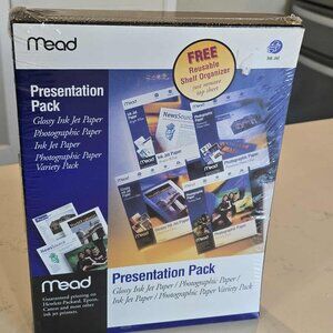 Mead Presentation Pack Variety Inkjet Photographic Paperwith Shell Organizer NEW